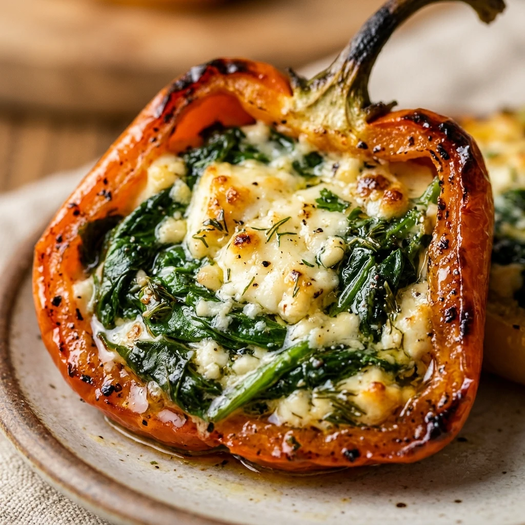 Spinach & Feta Stuffed Mini Peppers